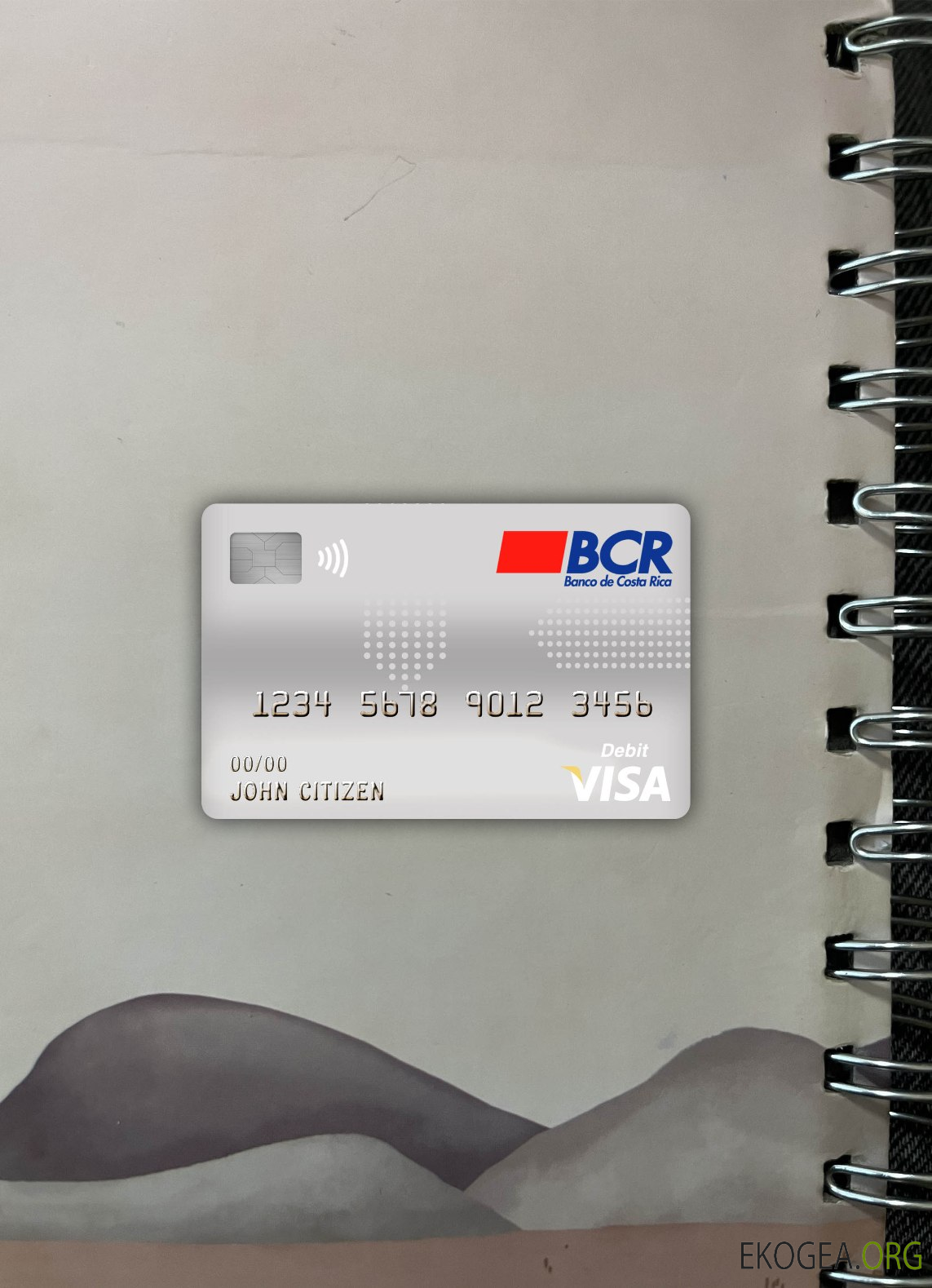 Costa Rica La Banque du Costa Rica carte de débit visa photolook ,